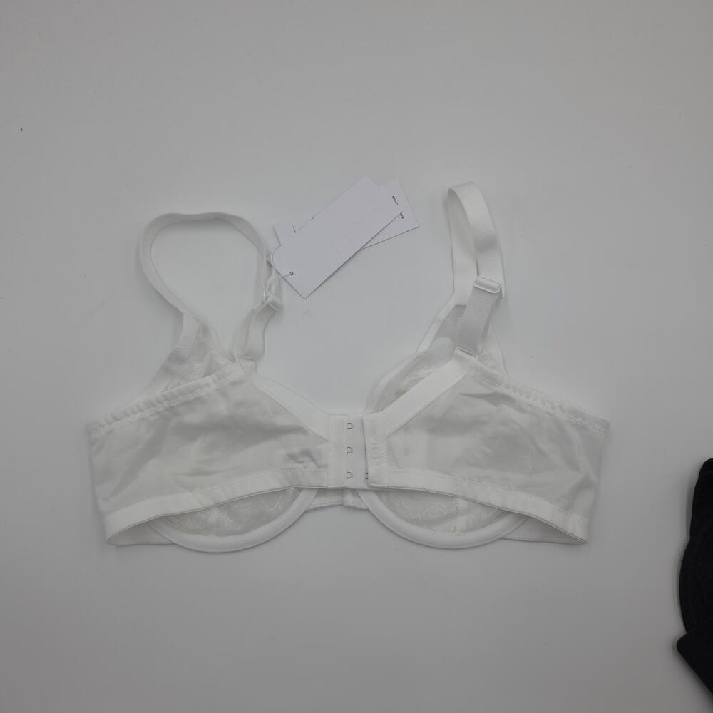 HSIA Bundle of Two Enchante Unlined Lace Underwire Bra in White Black Size 40H - Picture 9 of 10